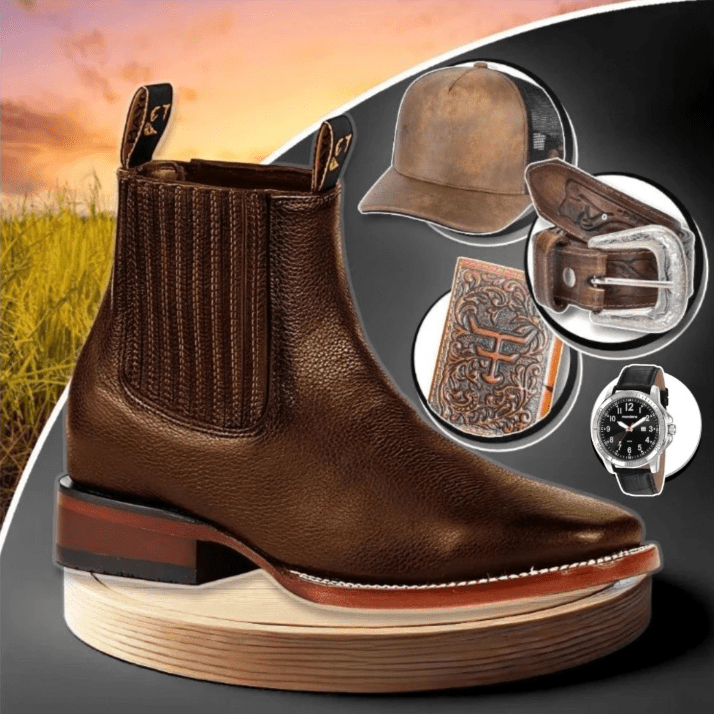 Kit Bota Masculina em Couro Bovino - Brinde Grátis hoje [035] - Kit Bota Militar Tactical Masculina de Couro Legitimo + 3 BRINDES UseBonn Café 37 