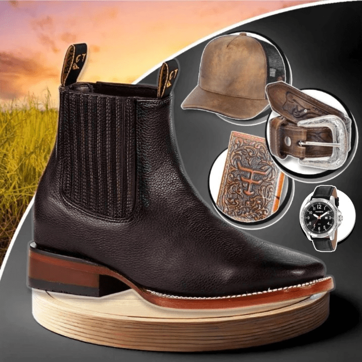 Kit Bota Masculina em Couro Bovino - Brinde Grátis hoje [035] - Kit Bota Militar Tactical Masculina de Couro Legitimo + 3 BRINDES UseBonn Marrom 37 