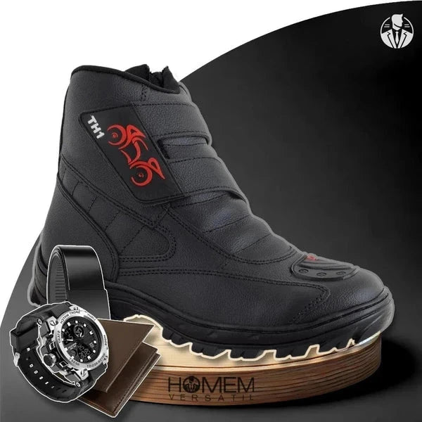 Kit Bota Ortopédica Vulkan com Cano Médio em 100% Couro Floater + BRINDES [035] - Kit Bota Militar Tactical Masculina de Couro Legitimo + 3 BRINDES UseBonn 37 